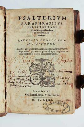Snoy, Psalterium paraphrasibus..., Lyon, 1571
